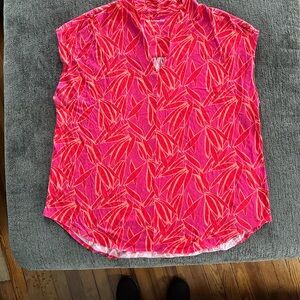 Soft Surroundings Pink and Orange Sleeveless Top